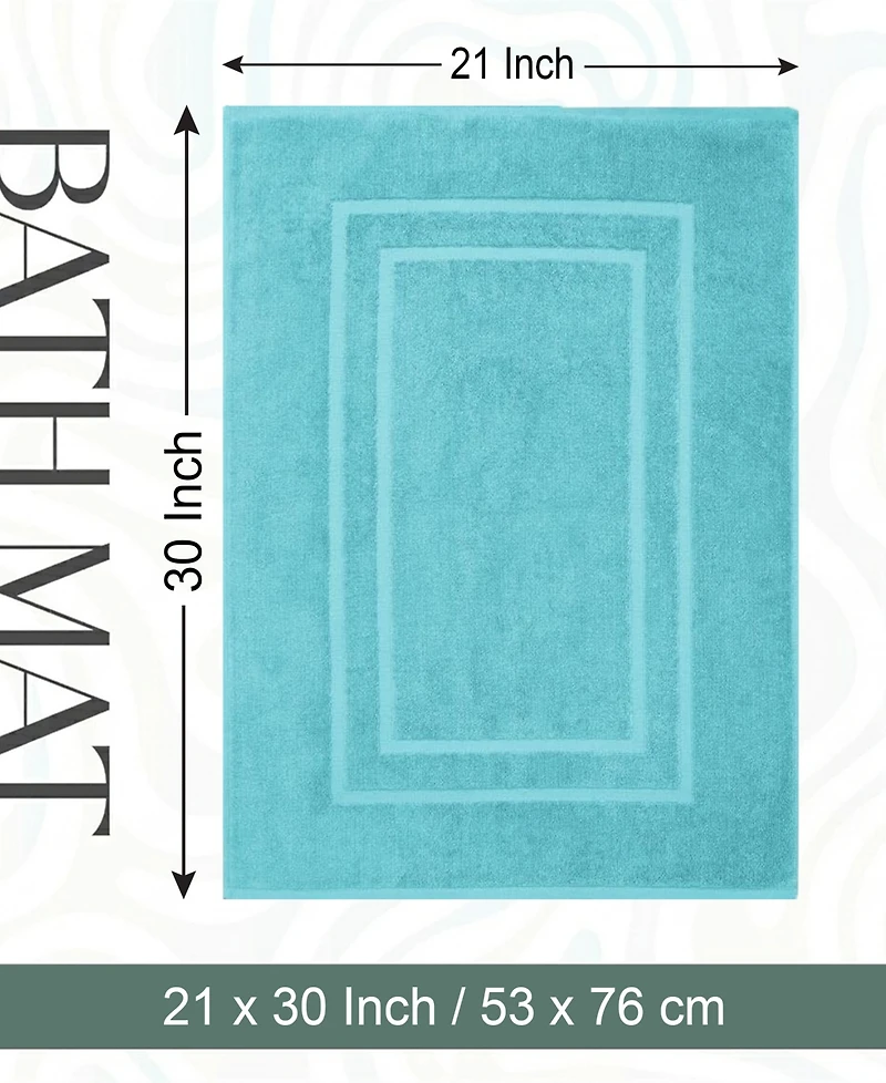 Feather & Stitch, Ny Cotton Super Absorbent Terry 2-Piece Bath Mat Set