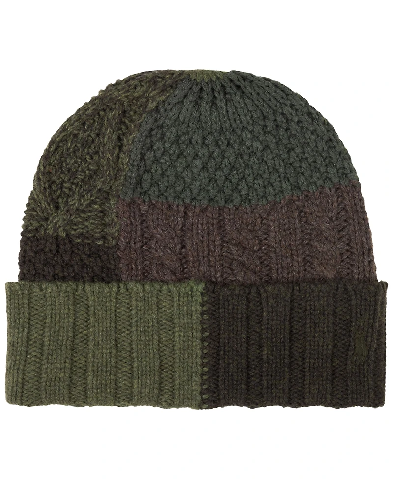 Polo Ralph Lauren Men's Intarsia Patchwork Beanie Hat