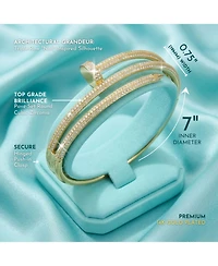 14k Gold Plated with Clear Cubic Zirconia Bangle Bracelet