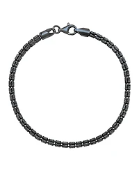 Italian Silver Men's Black Rhodium Bracelet in Sterling Silver