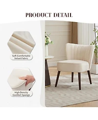 Gaomon Set of 2 Velvet Wingback Accent Chairs with Wood Legs, Mid-Century Upholstered Lounge for Living Room