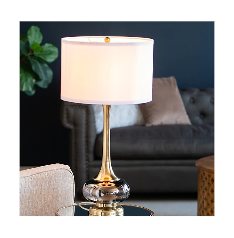 Sofucor 29" Table Lamp with Glass Drum