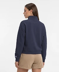 Champion Women's Navy Colorado Avalanche Power blend Quarter-Zip Sweatshirt