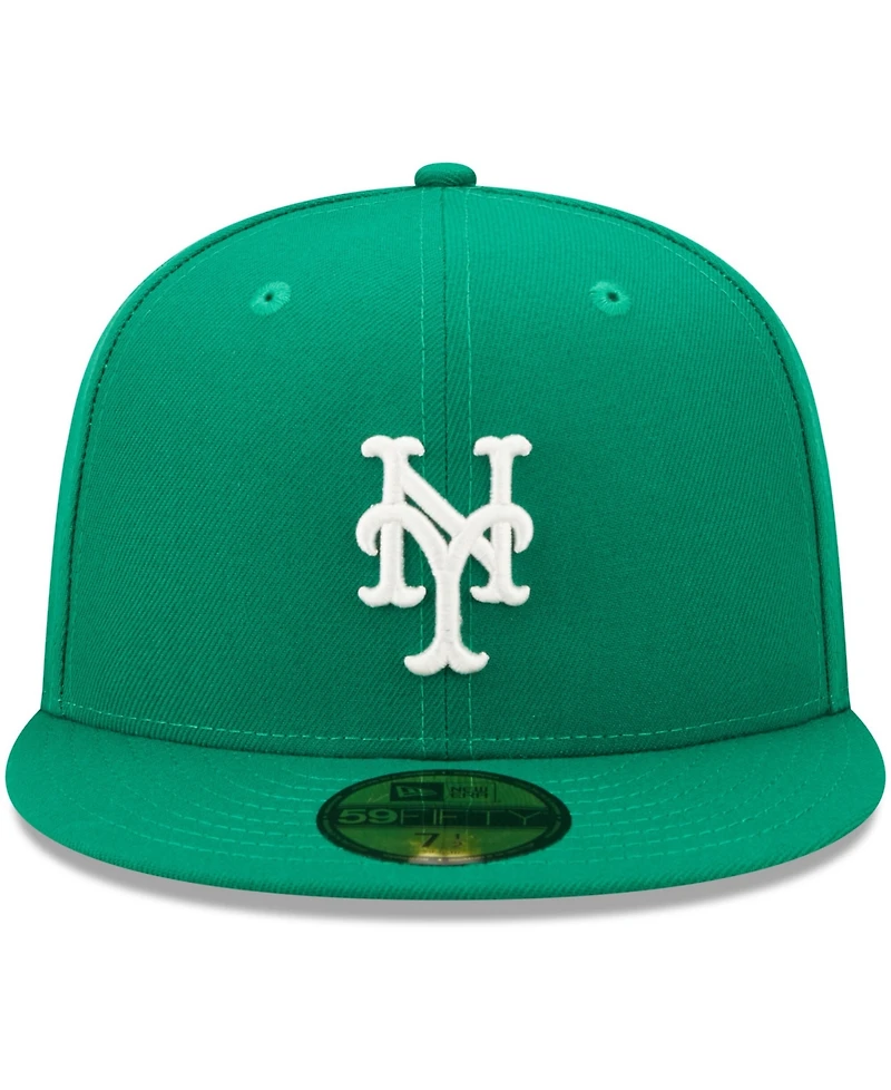 New Era Men's Kelly Green York Mets White Logo 59FIFTY Fitted Hat