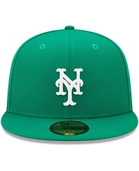 New Era Men's Kelly Green York Mets White Logo 59FIFTY Fitted Hat
