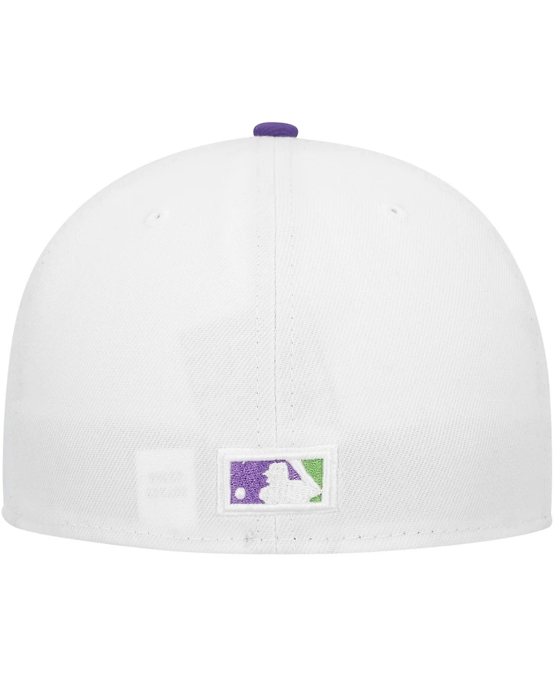 New Era Men's White Florida Marlins Side Patch 59FIFTY Fitted Hat