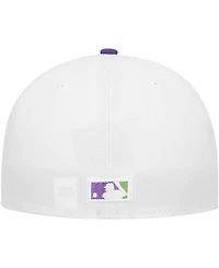 New Era Men's White Florida Marlins Side Patch 59FIFTY Fitted Hat