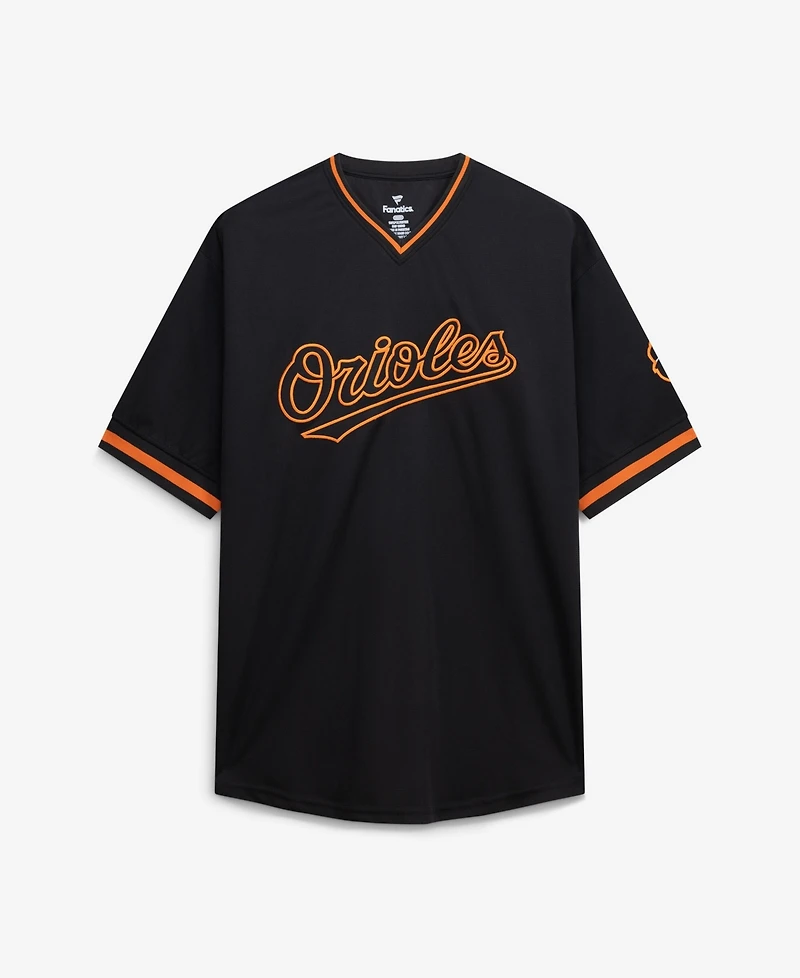 Fanatics Men's Black Baltimore Orioles Big Tall Pop Texture V-Neck T-Shirt