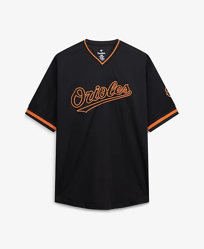 Fanatics Men's Black Baltimore Orioles Big Tall Pop Texture V-Neck T-Shirt