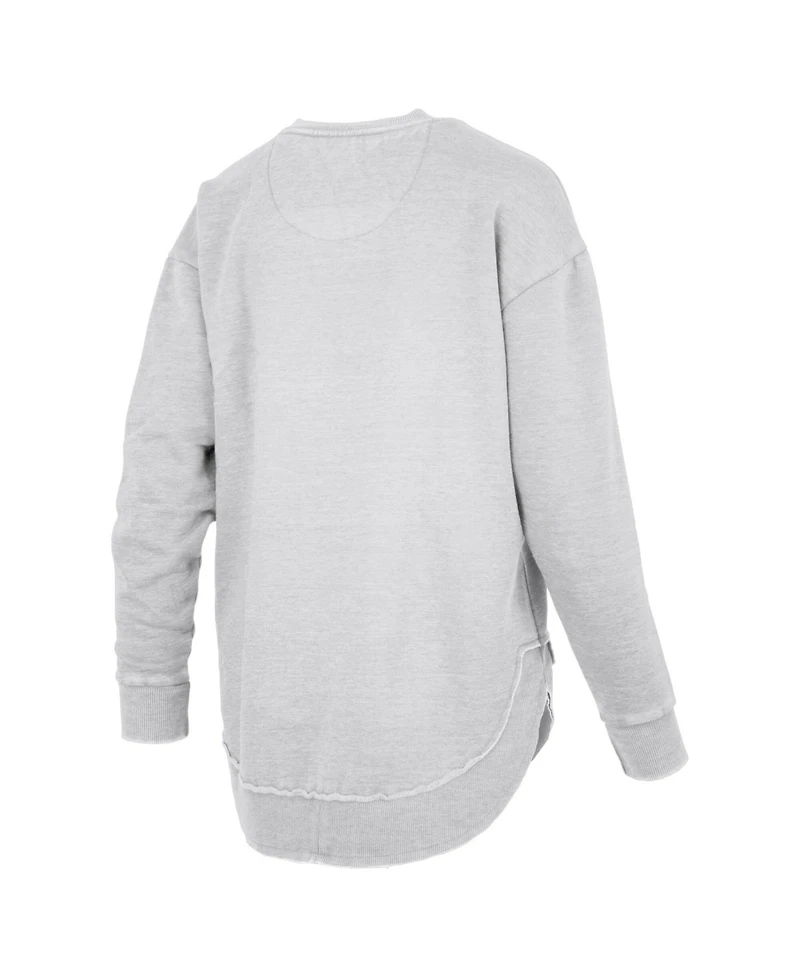 Pressbox Women's Heather Gray Indiana Hoosiers Marcus East Hall Poncho V-Neck Sweatshirt