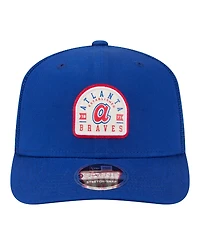 New Era Men's Royal Atlanta Braves Throwback Contest 9SEVENTY Adjustable Trucker Hat