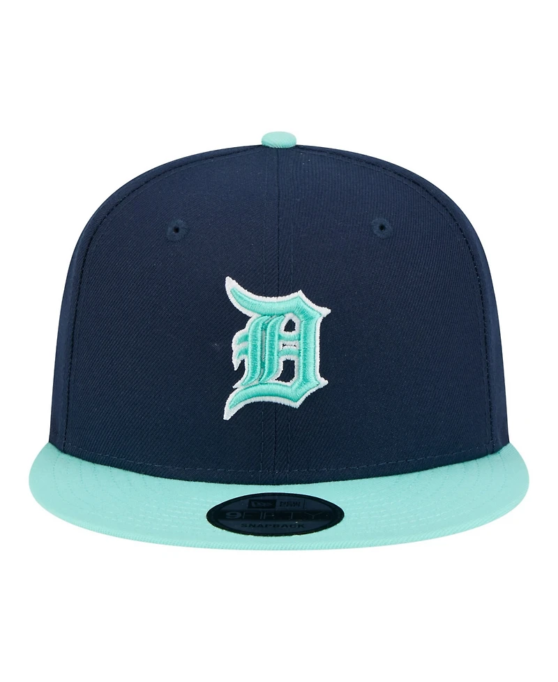 New Era Men's Navy/Turquoise Detroit Tigers 2-Tone Color Pack 9FIFTY Snapback Hat