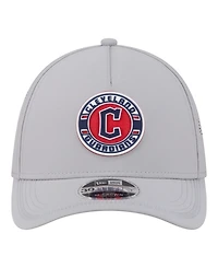 New Era Men's Gray Cleveland Guardians Patch 39THIRTY A-Frame M-Crown Perforated Flex Hat