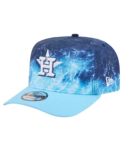 New Era Men's Light Blue Houston Astros Deep Water Pre-Curved 9FIFTY A-Frame Snapback Hat