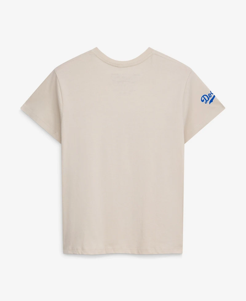 Mitchell & Ness Women's Fernando Valenzuela Cream Los Angeles Dodgers Cooperstown Name Number Throwback T-Shirt