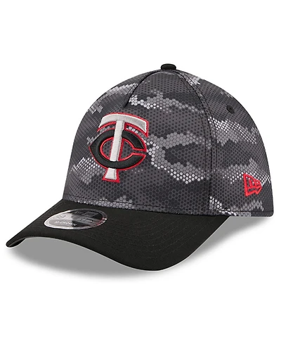 New Era Men's Black Minnesota Twins Camo 39THIRTY A-Frame Flex Hat