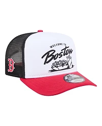 New Era Men's White/Red Boston Red Sox Foodie A-Frame 9FIFTY Trucker Snapback Hat