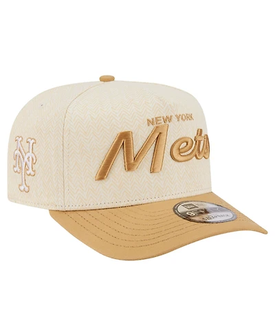 New Era Men's Cream New York Mets Herringbone 9FIFTY A-Frame Snapback Hat