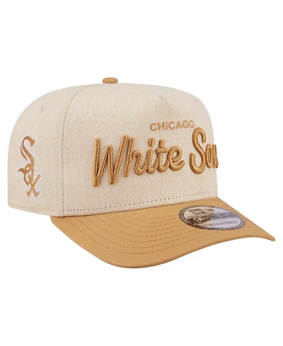 New Era Men's Cream Chicago White Sox Herringbone 9FIFTY A-Frame Snapback Hat
