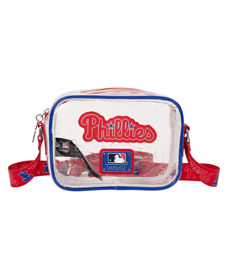 Loungefly Philadelphia Phillies Clear All Over Logo Crossbody Bag