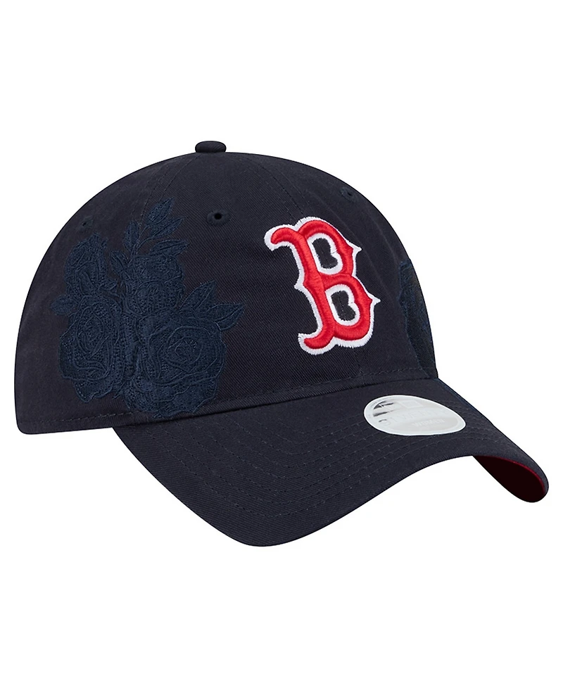 New Era Women's Navy Boston Red Sox Roses 9TWENTY Adjustable Hat