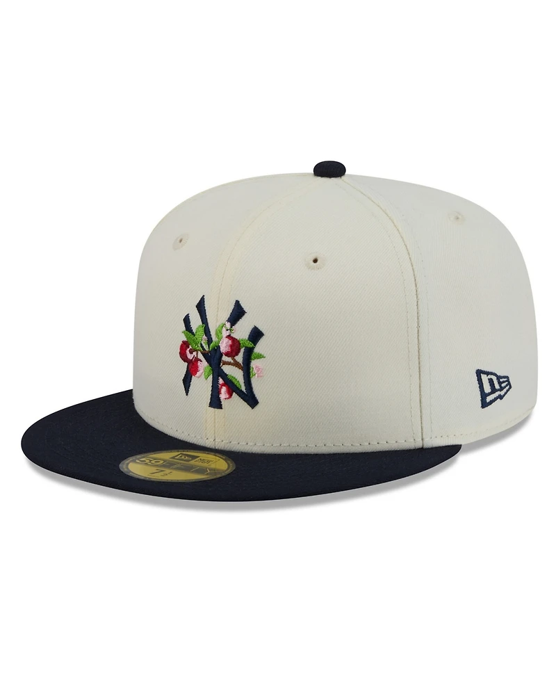 New Era Men's White/Navy York Yankees Blossom 59FIFTY Fitted Hat