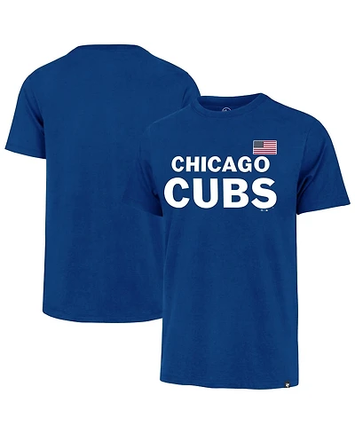 '47 Brand Men's Royal Chicago Cubs Heritage U.s. Flag T-Shirt