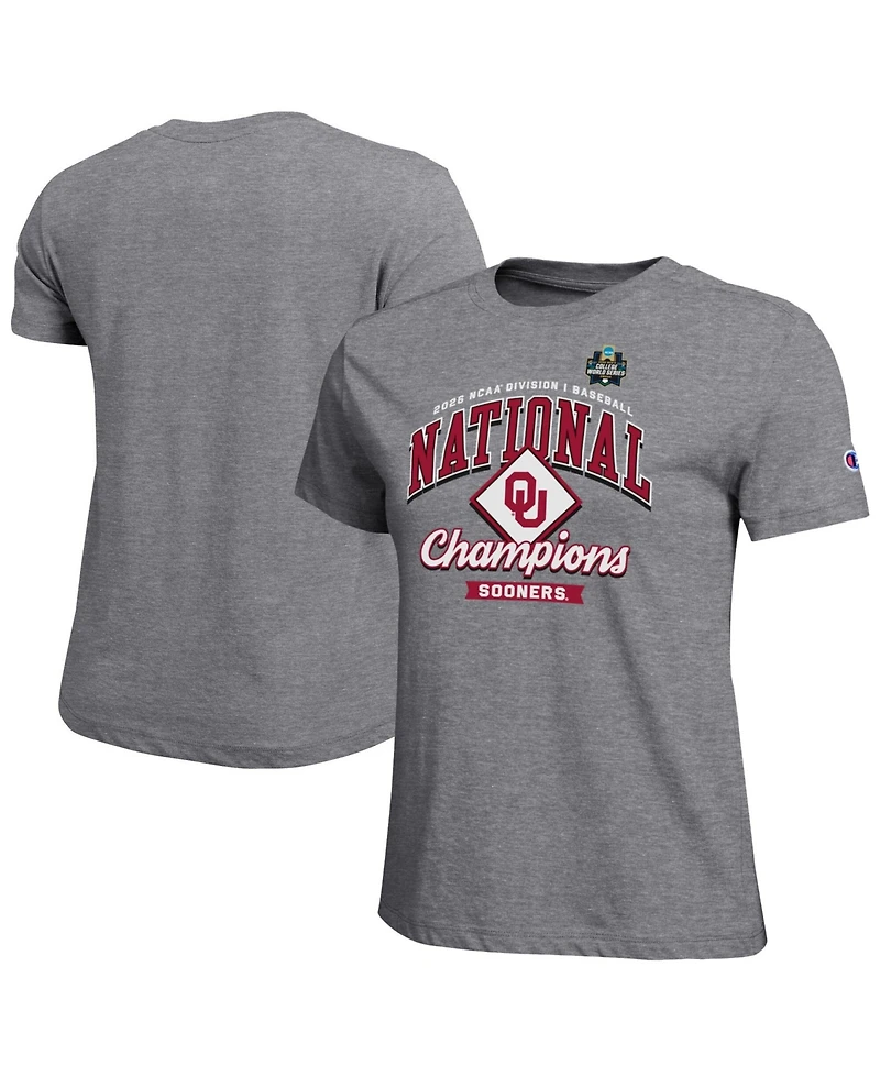 Champion Women's Gray Oklahoma Sooners 2026 Ncaa Baseball Men's College World Series Locker Room T-Shirt