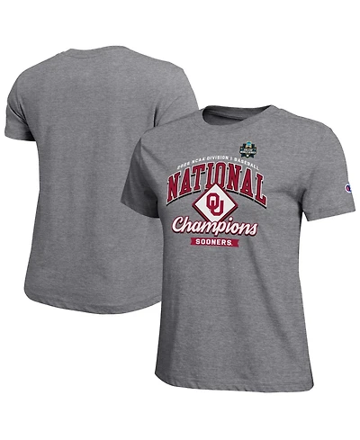 Champion Women's Gray Oklahoma Sooners 2026 Ncaa Baseball Men's College World Series Locker Room T-Shirt