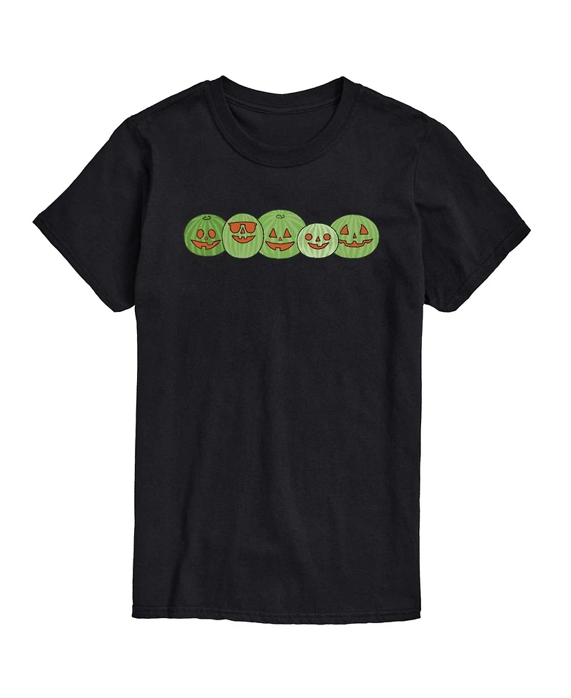 Airwaves Men's Instant Message Watermelon Jackolantern Faces Graphic T-Shirt