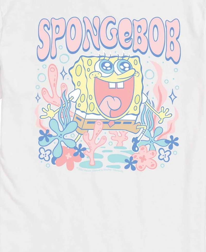 Airwaves Men's Spongebob Squarepants Cute Pastel Graphic T-Shirt