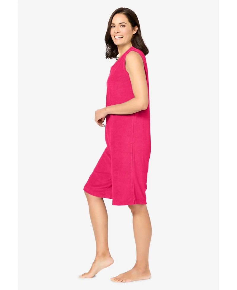 Dreams & Co. Women's Zip-Front Terry Romper