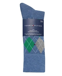 Tommy Hilfiger Men's Crew Length Dress Socks, Assorted Patterns, Pack of 5