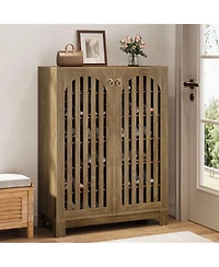 Slickblue Modern Shoe Cabinet with 6 Tier Storage Shelves and Doors