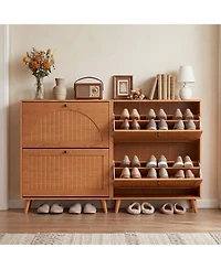 Slickblue Entryway Shoe Cabinet with Adjustable Removable Shelving