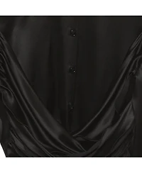 Pre-Owned Versace Women's Draped Stretch-Silk Cropped Shirt