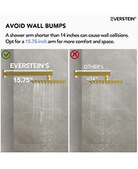 Everstrein High-Pressure Rain Shower System, Faucet Set 10" Rainfall Head with 3-Function Handheld Spray Brushed Nickel
