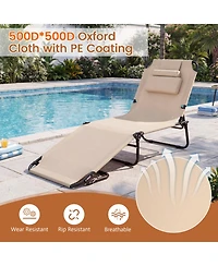 Sugift Face Down Tanning Chair with 3 Removable Pillows and 4-Position Backrest