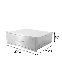 homfan Stainless Steel Storage Drawer, Metal Cabinet Drawer for Kitchen, Pantry, or Laundry Room