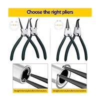 Xdovet Snap Ring Pliers Set Internal External Circlip Bent Jaw