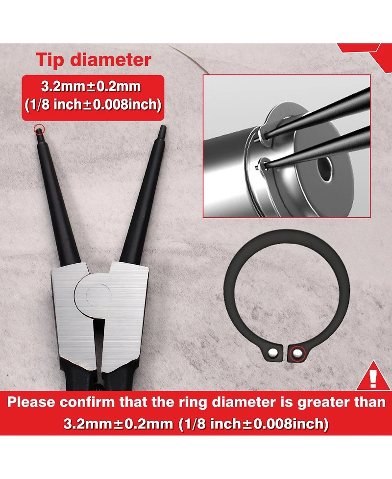 Xdovet 13" External Straight Snap Ring Pliers