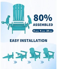 gaomon Hdpe Outdoor Patio Chair, Folding Adirondack Chair Set of 2 for patios, Decks, Gardens, fire Pit, Lake
