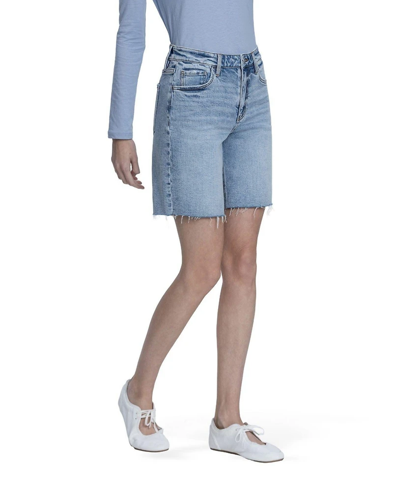 Vervet Women's High Rise Raw Hem Denim Shorts
