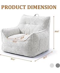 gaomon Bean Bag Chair for Adults and Kids, Cozy Bean Bag Sofa Chair with Armrests, Chenille Comfy BeanBag Chairs with Shredded Foam