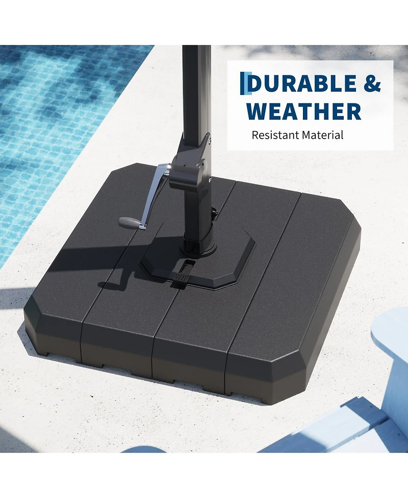 gaomon 4 Piece Hdpe Cantilever Umbrella Stand, Patio Umbrella Base 330 lb Capacity
