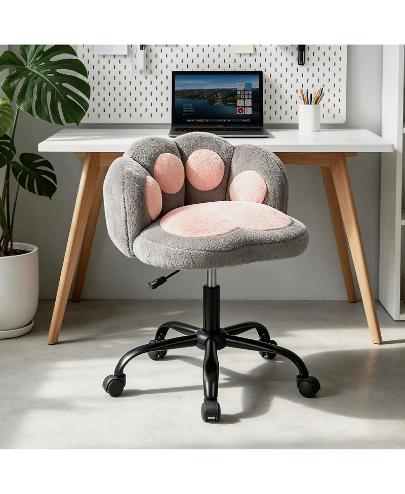 gaomon Cat Back Vanity Chair, Armless Adjustable Swivel Office Chair