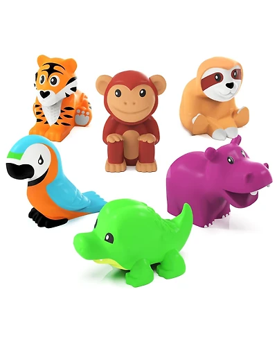 Gnuadz 6 Pack Rainforest Mold Free Bath Toys