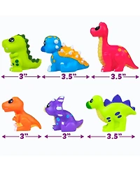 Gnuadz Mold-Free Squeezable Dinosaur Bath Toys, 6-Piece Set