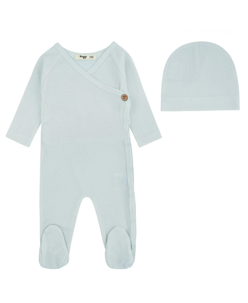 NoggiWear Baby Girls ( 1M to 12M ) Ribbed Striped Wrap Footie Set