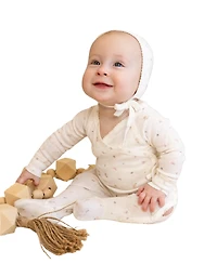 NoggiWear Baby Girls ( 1M to 12M ) Pointelle Printed Wrap Footie